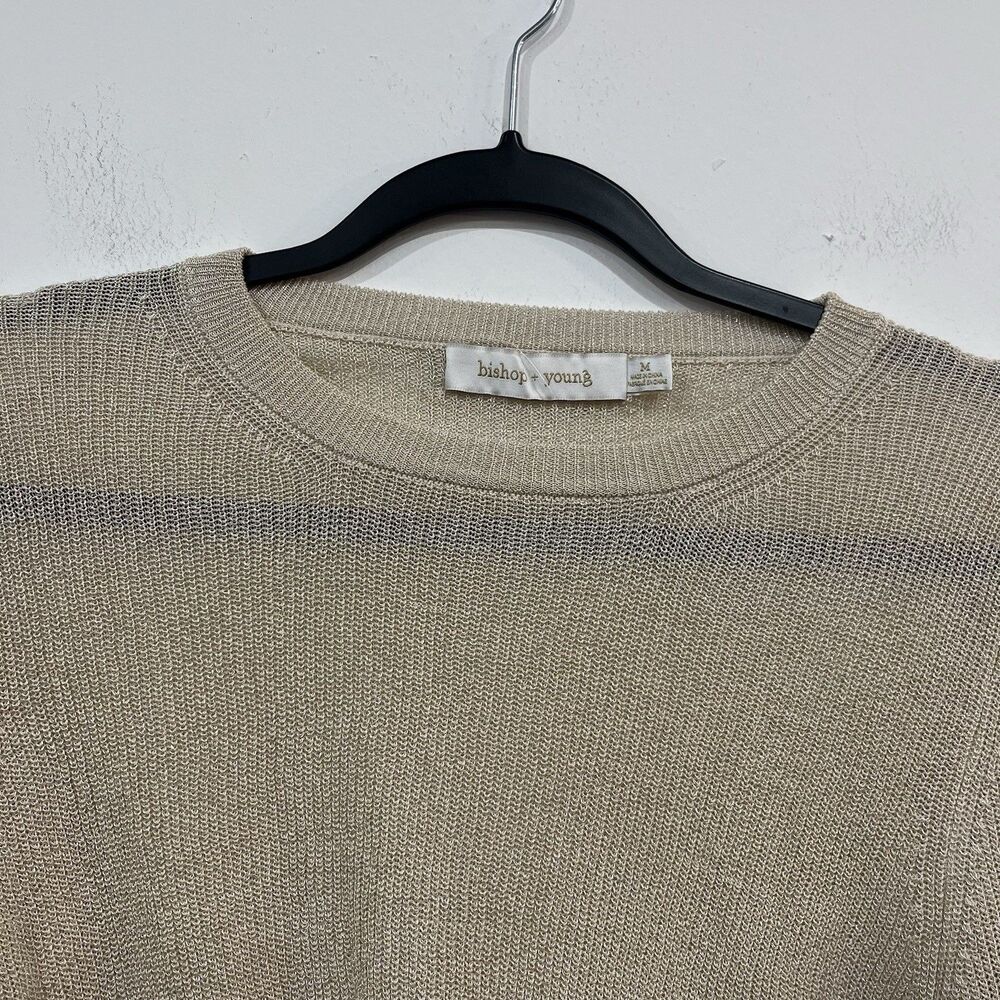 NWT Anthropologie Bishop + Young Gold Twist Front Sweater Knit Top Size Medium - Picture 3 of 5